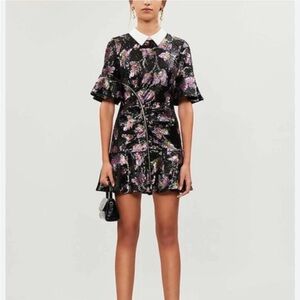 Self-Portrait Floral Sequin Mini Dress